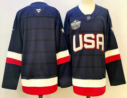 Fanatics USA Blank Navy 2025 4 Nations Face-Off Stitched Jersey
