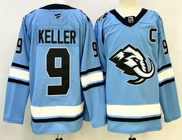 Fanatics Utah Mammoth #9 Clayton Keller Light Blue Stitched Jersey