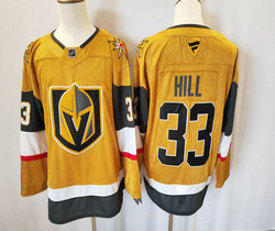 Fanatics Vegas Golden Knights #33 Adin Hill Gold Authentic Stitched NHL jersey