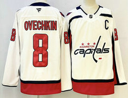 Fanatics Washington Capitals #8 Alex Ovechkin White Authentic Stitched NHL jersey