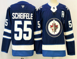 Fanatics Winnipeg Jets #55 Mark Scheifele Navy Authentic Stitched NHL jersey