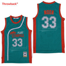 Flint Tropics #33 Jackie Moon Movie Green Throwback Authentic Sitched Basketball jersey