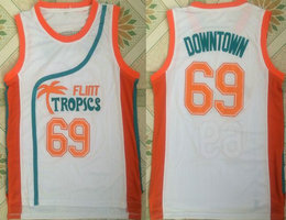 Flint Tropics #69 Downtown Semi Pro Movie White Basketball Jersey