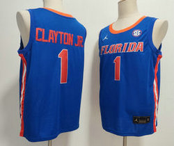 Florida Gators #1 Walter Clayton Jr. Blue Stitched Basketball Jersey