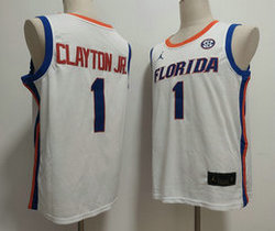 Florida Gators #1 Walter Clayton Jr. White Red Name Stitched Basketball Jersey