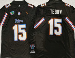 Florida Gators #15 Tim Tebow Black 2024 Authentic Stitched NCAA Jersey
