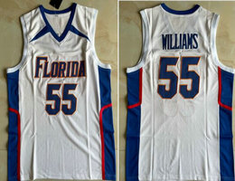 Florida Gators #55 Jason Williams White College Basketball Jersey