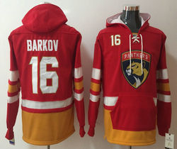 Florida Panthers #16 Aleksander Barkov Red Authentic Stitched NHL Hoodies