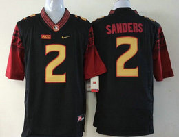 Florida State Seminoles #2 Deion Sanders Black College Stitched NCAA Jersey