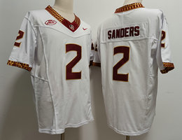 Florida State Seminoles #2 Deion Sanders White 2023 F.U.S.E Stitched NCAA Jersey