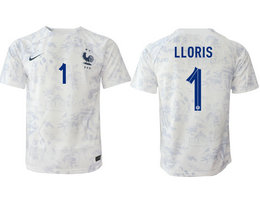 France #1 LLORIS Away 2022-2023 National Soccer Jersey