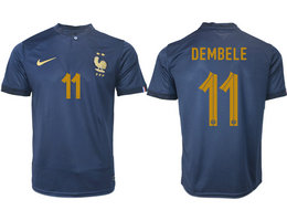 France #11 DEMBELE Home 2022-2023 National Soccer Jersey