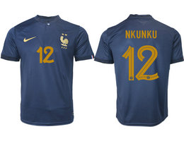 France #12 NKUNKU Home 2022-2023 National Soccer Jersey
