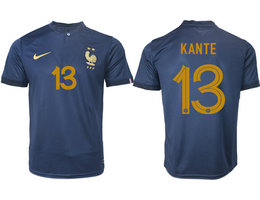 France #13 KANTE Home 2022-2023 National Soccer Jersey
