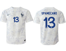 France #13 UPAMECANO Away 2022-2023 National Soccer Jersey