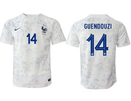 France #14 GUENDOUZI Away 2022-2023 National Soccer Jersey