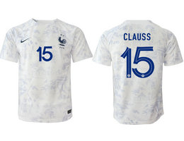 France #15 CLAUSS Away 2022-2023 National Soccer Jersey