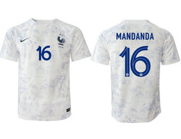 France #16 MANDANDA Away 2022-2023 National Soccer Jersey