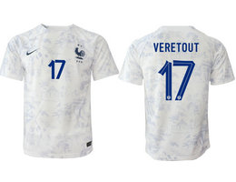 France #17 VERETOUT Away 2022-2023 National Soccer Jersey