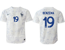 France #19 BENZEMA Away 2022-2023 National Soccer Jersey
