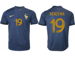 France #19 BENZEMA Home 2022-2023 National Soccer Jersey