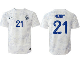France #21 MENDY Away 2022-2023 National Soccer Jersey
