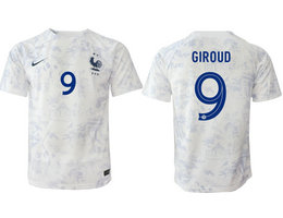 France #9 GIROUD Away 2022-2023 National Soccer Jersey