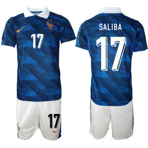 France #17 Saliba Home 2026 World Cup Soccer jersey