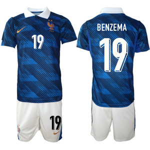 France #19 Benzema Home 2026 World Cup Soccer jersey