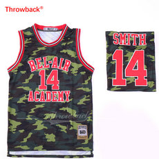 Fresh Prince Of Bel-Air #14 Will Smith Army Green Camo Movie Throwback Authentic Sitched Basketball Jersey