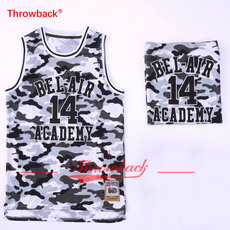 Fresh Prince Of Bel-Air #14 Will Smith Camo Movie Throwback Authentic Sitched Basketball Jersey
