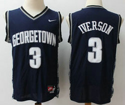Georgetown Hoyas #3 Allen Iverson Navy Blue Basketball Stitched NCAA Jersey