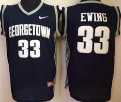 Georgetown Hoyas #33 Patrick Ewing Blue Basketball Stitched NCAA Jersey