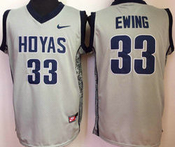 Georgetown Hoyas #33 Patrick Ewing Grey Basketball Stitched NCAA Jersey