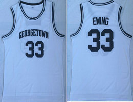 Georgetown Hoyas #33 Patrick Ewing White Basketball Stitched NCAA Jersey