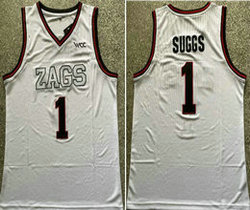 Georgia Bulldogs #1 Jalen Suggs White College Basketball Jerseys