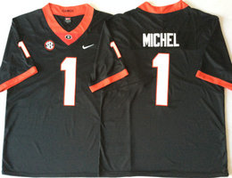 Georgia Bulldogs #1 Sony Michel Black Vapor Untouchable Authentic Stitched NCAA Jersey