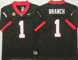Georgia Bulldogs #1 Zachariah Branch Black NCAA Stitched Jersey