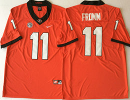 Georgia Bulldogs #11 Jake Fromm Red Vapor Untouchable Authentic Stitched NCAA Jersey