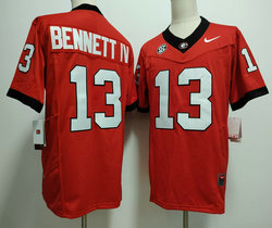 Georgia Bulldogs #13 Stetson Bennett IV Jersey Red 2023 F.U.S.E Authentic stitched Football jersey