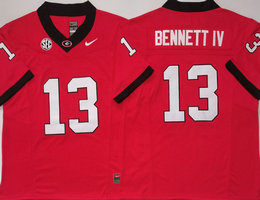 Georgia Bulldogs #13 Stetson Bennett IV Red F.U.S.E Authentic stitched Football jersey