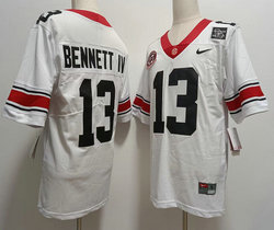 Georgia Bulldogs #13 Stetson Bennett IV White 40TH Vapor Untouchable Authentic Stitched NCAA Jersey