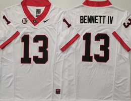 Georgia Bulldogs #13 Stetson Bennett IV White F.U.S.E. Stitched Football Jersey