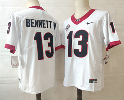 Georgia Bulldogs #13 Stetson Bennett IV White Vapor Untouchable Authentic Stitched NCAA Jersey