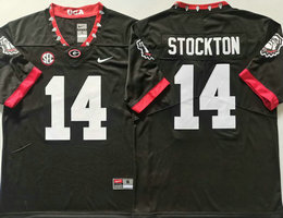 Georgia Bulldogs #14 Gunner Stockton Black Arm with Patch F.U.S.E Authentic stitched Football jersey