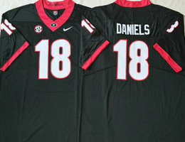 Georgia Bulldogs #18 JT Daniels Black Vapor Untouchable Authentic Stitched NCAA Jersey