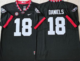 Georgia Bulldogs #18 JT Daniels Black with patch Vapor Untouchable Authentic Stitched NCAA Jersey