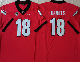 Georgia Bulldogs #18 JT Daniels Red Vapor Untouchable Authentic Stitched NCAA Jersey