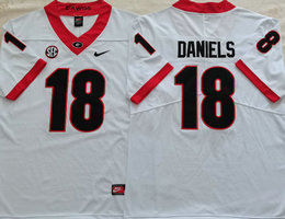 Georgia Bulldogs #18 JT Daniels White Vapor Untouchable Authentic Stitched NCAA Jersey