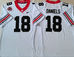 Georgia Bulldogs #18 JT Daniels White With patch Vapor Untouchable Authentic Stitched NCAA Jersey